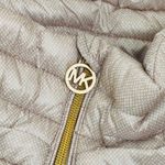 Michael Kors MICHAEL Beige Satin Specks Chevron Quilted Puffer Jacket Size M Photo 13