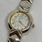 Cache Vintage  women watch silver gold tone 22mm quartz analog links running Photo 2