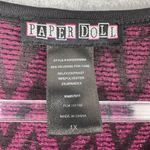 Paper Dolls Paper Doll Women's Plus Size 1X Chevron Stretchy Knit Dress Magenta Pink & Black Photo 3