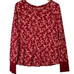 Knox Rose Floral Waffle Thermal Knit Top Sz XXL Long Sleeve Pullover Photo 0