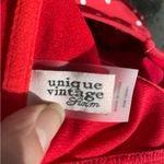 Unique Vintage Marlene Swim TOP Red and White Polka Dot Bikini Top Sz S Photo 6
