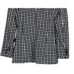 ZARA NWT Textured Houndstooth Double Breast Classic Blazer Lined XS Black White Photo 5