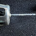 Black spinel EUC 925 sterling pierced stud earrings. Appx. 8mm round gemstones Photo 4