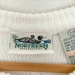 Northern Reflections VTG  Womens Sweater‎ Size L White Holiday Embroidered 90s Photo 4
