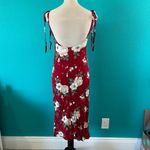 Reformation  Jade Midi Dress in Justine Red Scoop Back Tie Straps Size S Photo 2