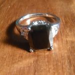 Thai Black Spinel Platinum Bond Ring (Size 8) Photo 9