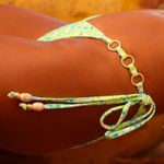 Kulani Kinis NWOT  Apple Blossom Trio Ring Cheeky Tie Bikini Bottom Photo 0