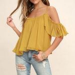 NEW Lulus Got Me Moving Golden Yellow Off Photo 0