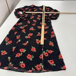 Nobody's Child Dress Womens 8 Black Red Floral Midi Long Sleeve Poppy Print Photo 8