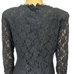 August Silk Vintage  Black Lace Lagenlook Long Sleeve Zip Back Midi Dress Size 6 Photo 9