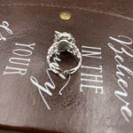 Neon Orange Rose Floral Oval Cameo Silver Stainless Steel Open Back Ring Photo 12