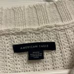 American Eagle  White and Beige Striped Sweater Med but Oversized w/large pocket Photo 2
