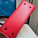 Badgley Mischka NWT  Red Small Braid Trim Convertible Top-Handle Bag Photo 5