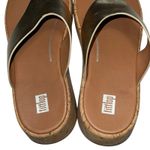 FitFlop  F-Mode FT7-675 Slide Sandal Platino Leather Cork Size‎ 8 Toe-Post Gold Photo 7