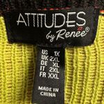 NWT Attitudes by Renee Global Illusions Fair Isle Sweater Chartreuse Women’s 1X Green Photo 5