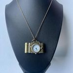 ANTIQUE GOLD CAMERA WATCH NECKLACE Photo 1