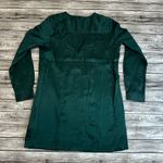 L'Academie Los Angeles Womens Casual Satin Tunic Blouse Emerald Green S SM Small Photo 3