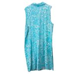 Talbots Aqua Blue Medallion Effortless Sleeveless Jersey Polo Dress Size 2X Photo 5