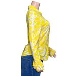 ROUJE PARIS Palmyra Long Sleeve Shirt, Yellow Watercolor Peony Print, FR44/US12 Size 12 Photo 11