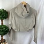 Alphalete  Tan Cropped Long Sleeve Hoody Sweatshirt Top S Photo 1