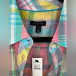 Talbots NEW  100% Cotton Button-Front Shirt – Pastel Easter Plaid – Women’s S Photo 3