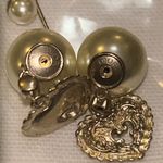 Christian Dior Dior Tribales Earrings Gold-Finish Metal with White Resin Pearls & Red Crystals Photo 6