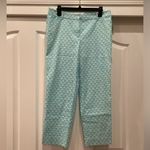 Talbots  perfect crop pants size 8 aqua blue white NWT Photo 2