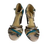 Le chateau  Women's Sandals High Heels Open Toe Sz 7 Crisscross Blue Photo 2