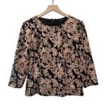 Alex Evenings Women’s  Black Gold Formal Blouse Size Medium Photo 0