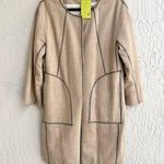 DKNY midi coat long blazer duster lightweight beige tan size medium women Photo 0