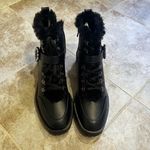 Nanette Lepore 🆕  Imane faux fur leather lace up ankle boots rhinestone b… Photo 2