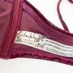 Free People Intimately Beautiful Dreamer Velvet Lace Bra Bralette: Wine Burgundy Photo 7