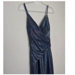 Terani Couture 2010s Royal Silver Beaded Metallic Evening Gown Size 2 NWT Photo 13