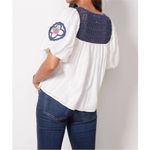 Cleobella  Navi ‎Hand Embroidered Floral Crochet Organic Cotton Blouse Top Photo 3