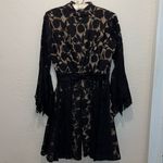 1950s winter dream floral black lace wedding dress union made handmade Size M Photo 4