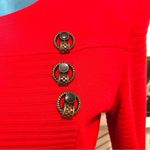 Vintage 80s 90s Red Knit Sweater Dress Size Medium Photo 2