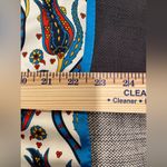 Bursa Silk Valley Turkey Floral Print Silk Scarf 64" x 22” Blue, Red, Gold Yellow Photo 3