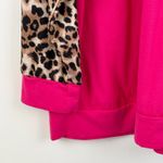 Hot Pink Leopard Print Sequin Pocket Raglan Top Women's 2XL Size XXL Photo 3