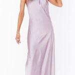 Show Me Your Mumu Jasmine Halter Maxi Dress in Dusty Purple Luxe Satin M Photo 1