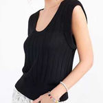 Anthropologie Maeve by Black Ribbed Sweater Vest Photo 0
