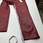 Judy Blue  Burgundy Red Faux Leather Tummy Control Straight Leg Pant 7 / 28 NEW Photo 9