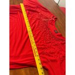 Faded Glory  Women's Red Sequined Blouse Top 3/4 Sleeve Size 1X 16W Photo 5