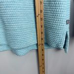 Talbots T By Sweater Women L Aqua Blue Bubble Jacquard Quilted Mockneck Pullover Photo 6