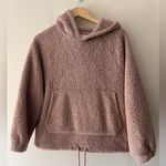 American Eagle Cozy Sherpa Clinched Hoodie Pullover Sweatshirt Dusty Rose Photo 1