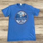 Vintage Yellowstone national park graphic tee mountains outdoors blue small Photo 0