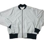 Topshop Womens Size US 6 UK 10 Black Grey Zip Up Casual Bomber Jacket Photo 1