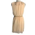 No Boundaries  Sleeveless Chiffon Dress XL Blush Peach Belt Lined Lace Up V Neck Photo 4