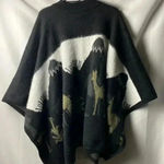 UNBRANDED WO ONE SIZE FITS MOST OVERSIZED CAPE BUTTON CLOSURE MOUNTAIN DESIGN Black Photo 7