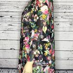 Avenue Size 30/32 Floral Print Open Front Bell Sleeve Sheer Mesh Kimono Cardigan Photo 1