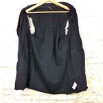 Free People  Vest Womens XS Black Denim Moto Long Relax Frayed Rock Goth OB663677 Photo 10